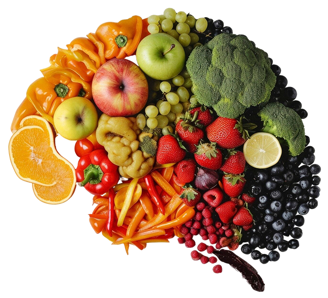 Healthy food basket with fruits and vegetables